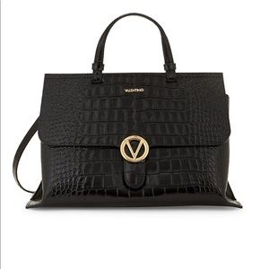 Valentino Olimpia Croc-Embossed Leather Bag